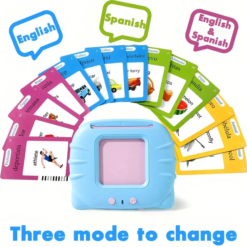 Spanish English Bilingual Flash Cards for Toddlers 2-6, Speech Therapy Toys Autism Toys, 510 Words (New ABC,COLOR,SHAPE)，gift